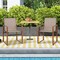 Fabric Patio Dining Chairs Set of 2 with Metal Frame, Ergonomic Design and Adjustable Foot Pads
